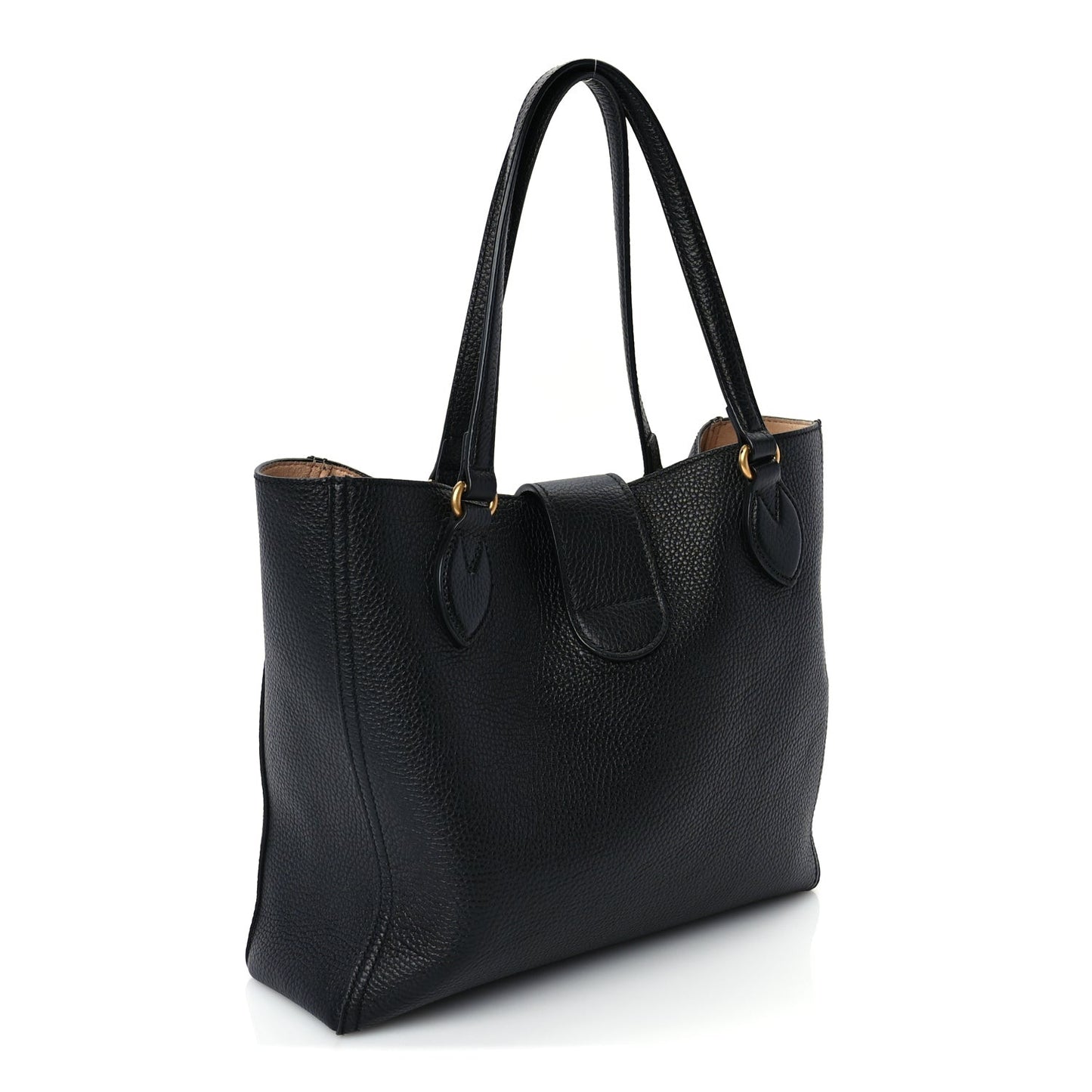 New Sakai Calfskin Lux Small Dahlia Tote  Black