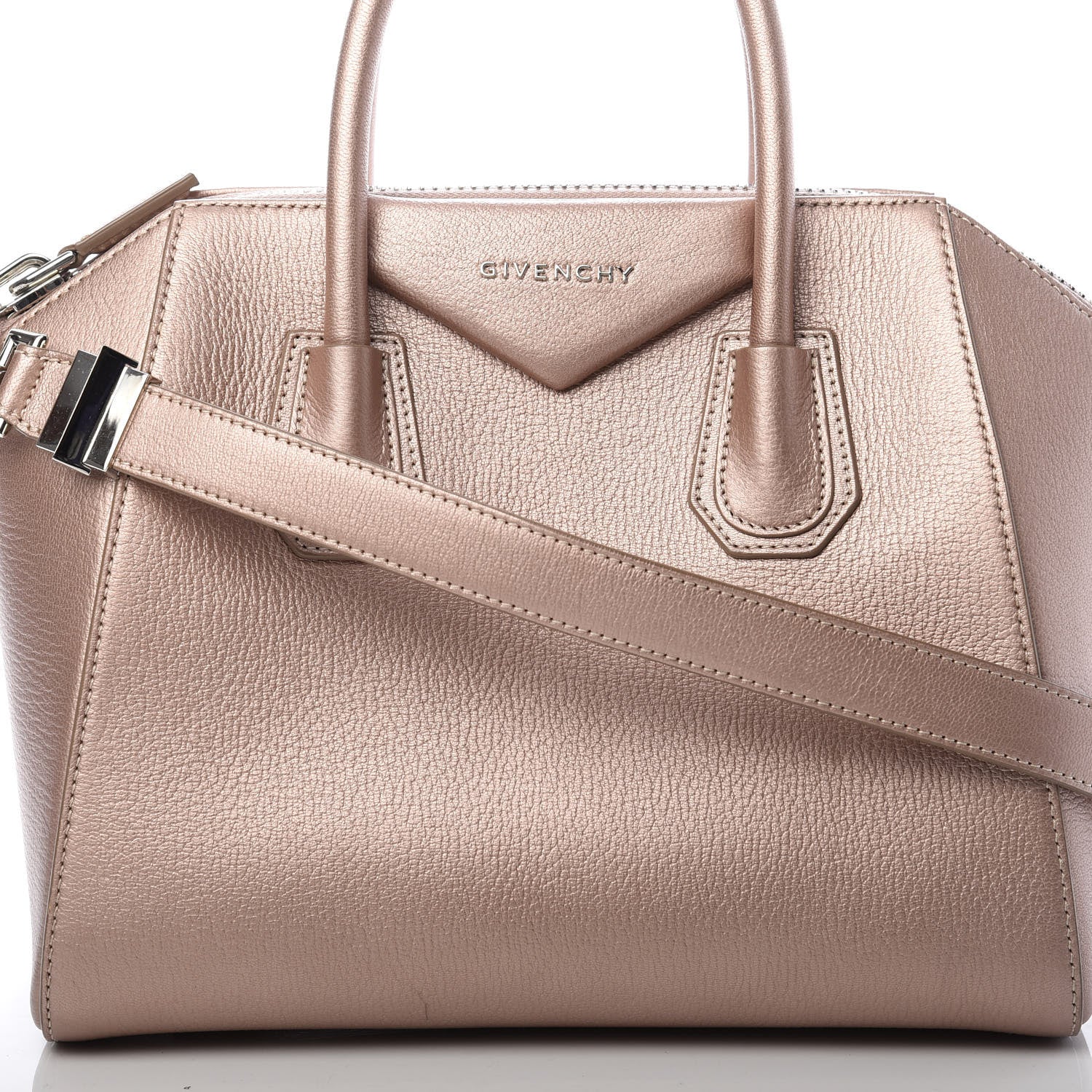 Givenchy Metallic Sugar Goatskin Small Antigona Light Pink 13 of 13
