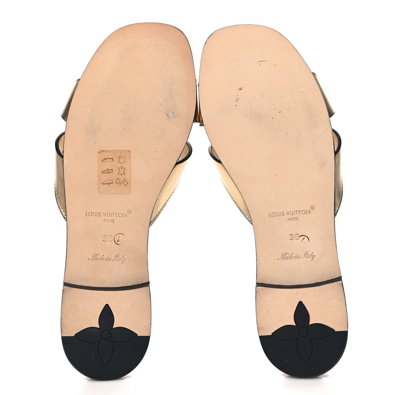 Louis Vuitton Metallic Calfskin LV Isola Flat Sandals Gold 6 of 7