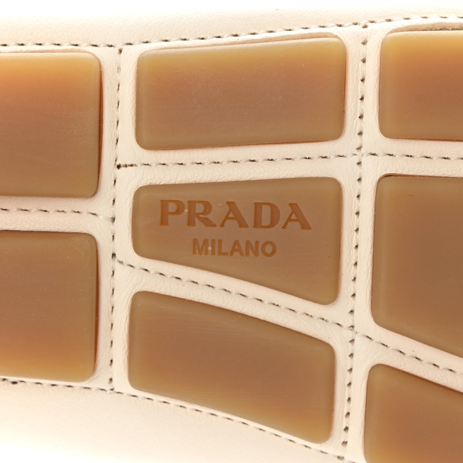 Prada Cervo Triangle Driving Loafer 38 Avorio 6 of 9