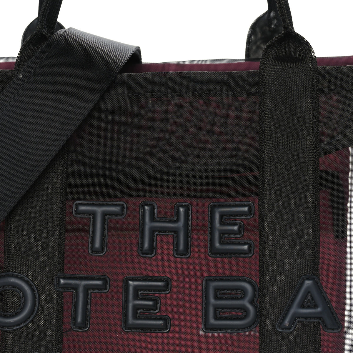 Nylon The Mesh Medium Tote Bag Black Pink