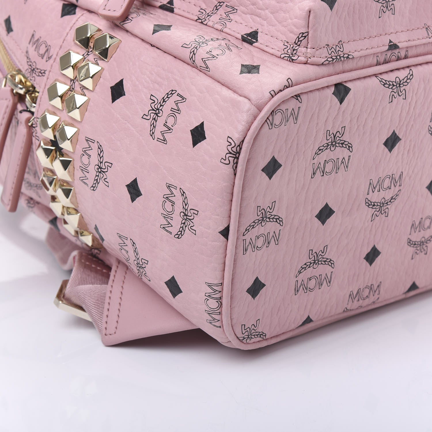 MCM Visetos Small Side Stud Stark Backpack Soft Pink 5 of 8