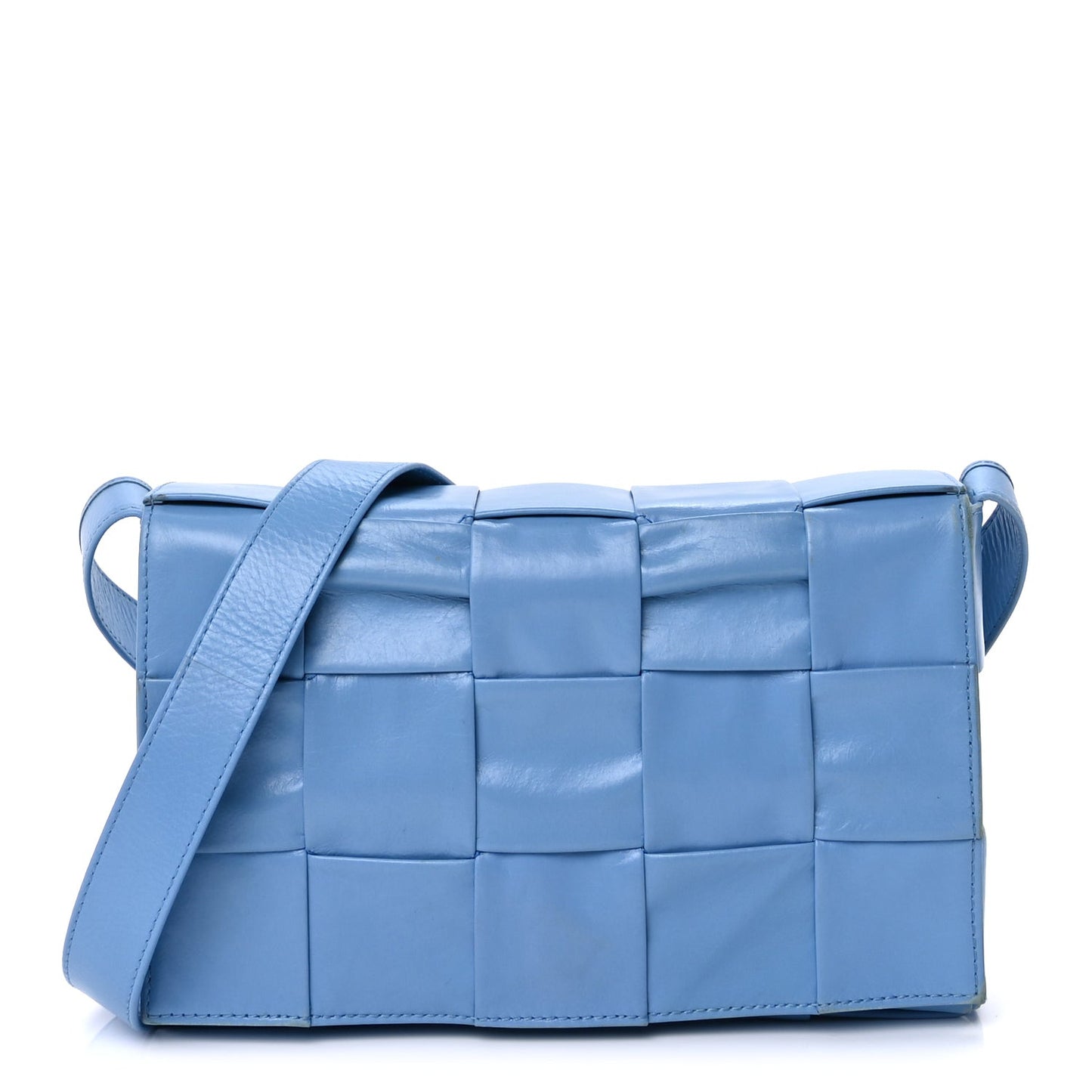 Paper Calfskin Maxi Intreccio Cassette Crossbody Bag  Pool