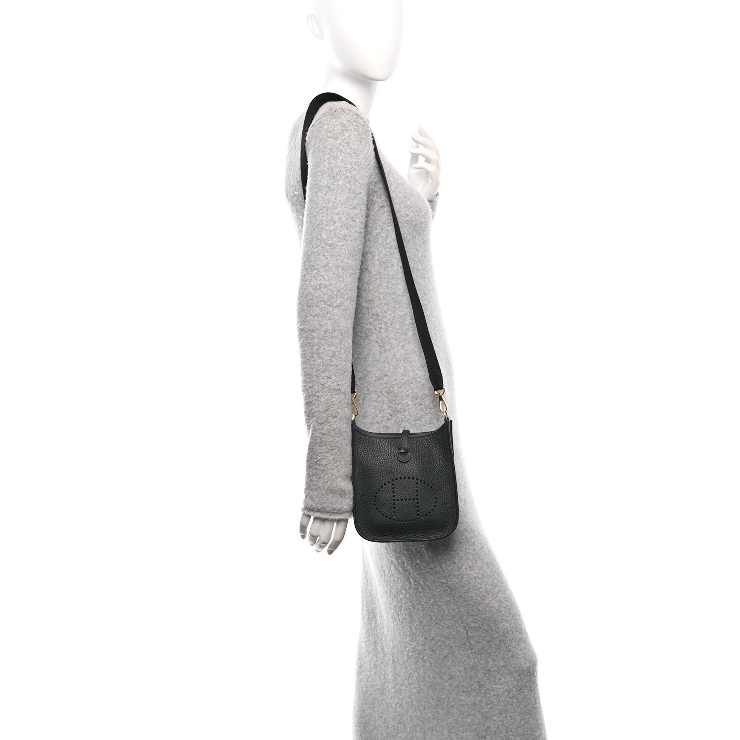 Hermes Taurillon Clemence Evelyne TPM Black 2 of 12