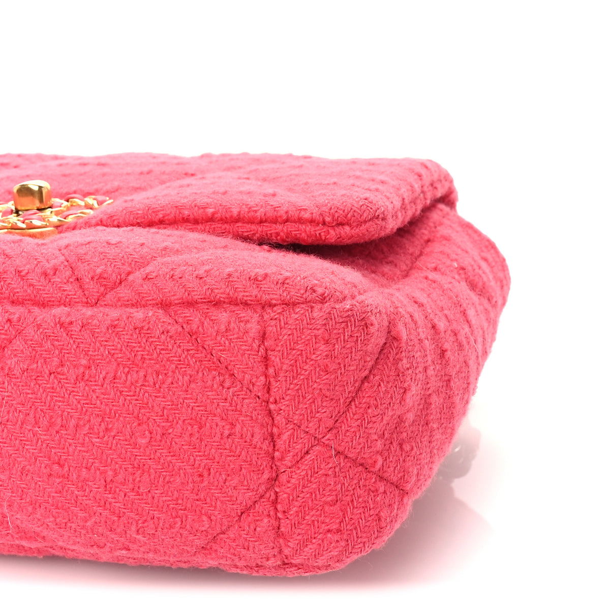 Tweed Quilted Medium Chanel 19 Flap Pink