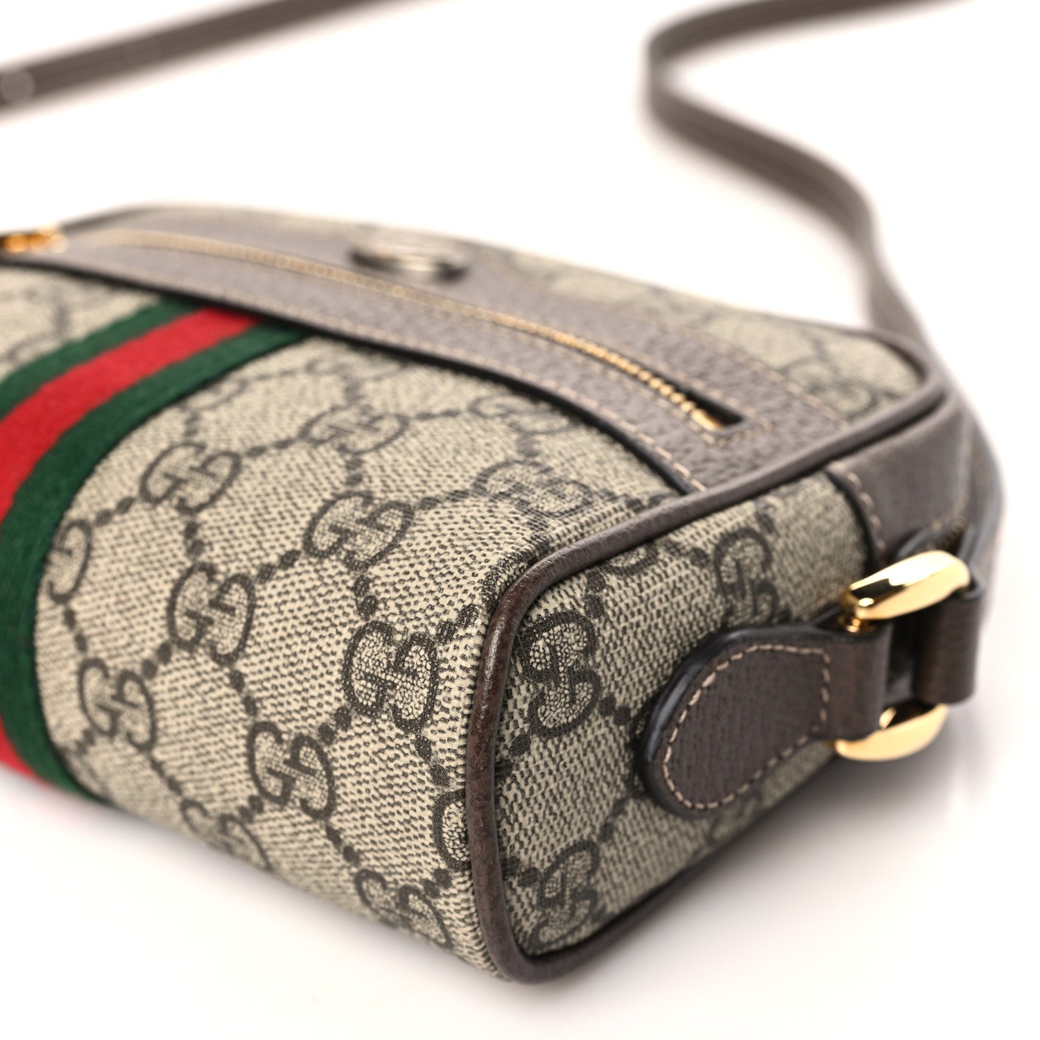 Gucci GG Supreme Monogram Web Mini Ophidia Shoulder Bag Brown 8 of 8