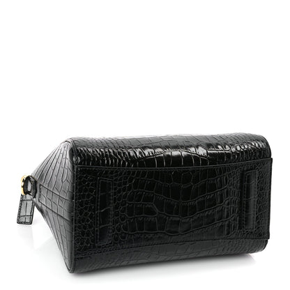 Givenchy Calfskin Crocodile Embossed Mini Antigona Black 3 of 9