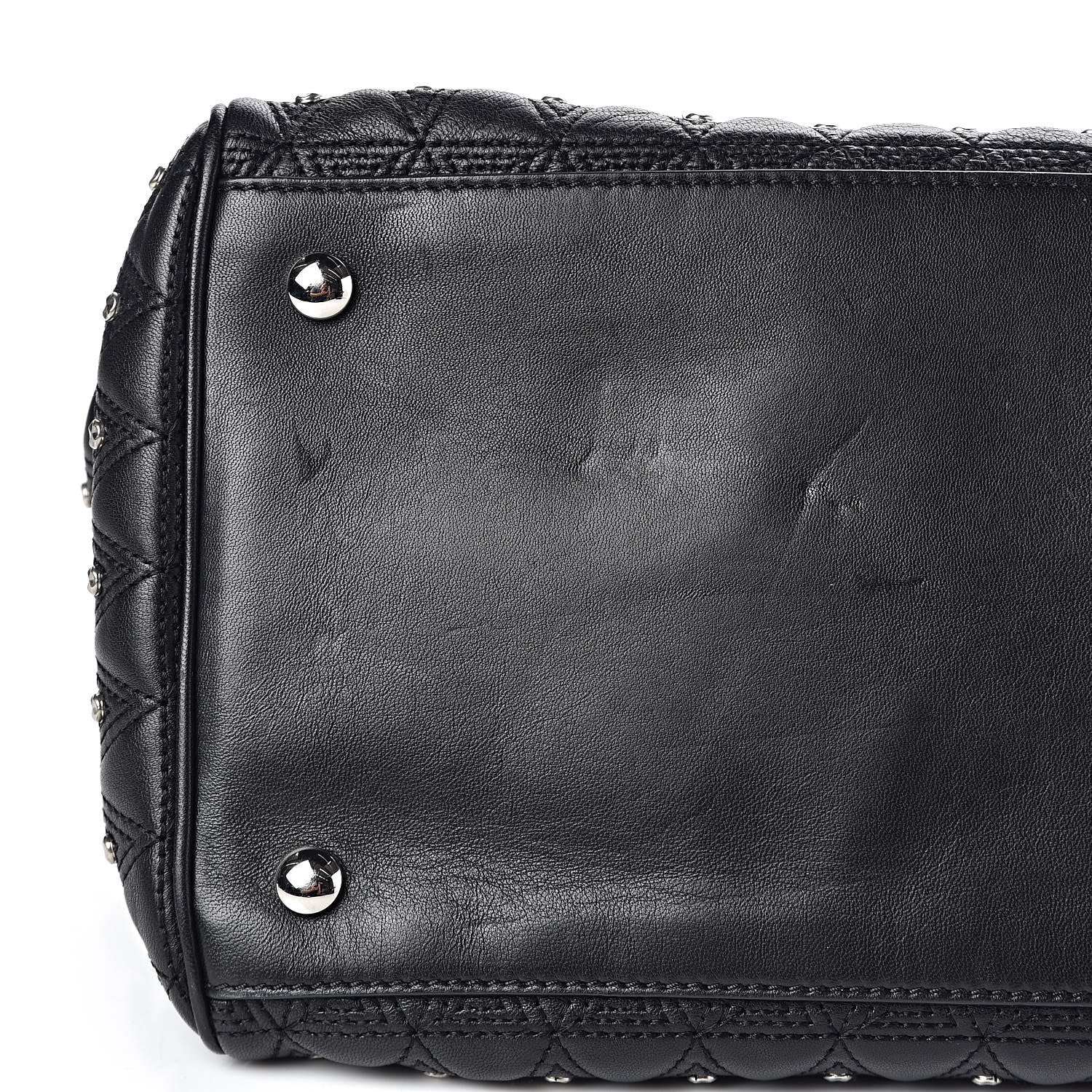 Versace Nappa Trapuntata Triangle Quilted Studded Duffle Black 9 of 12