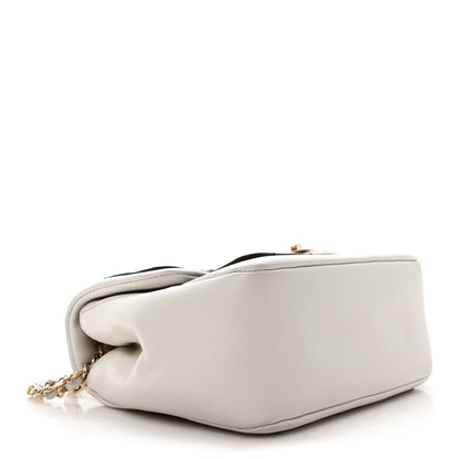 Chanel Lambskin Quilted Graphic Mini Flap Bag Black White 4 of 7
