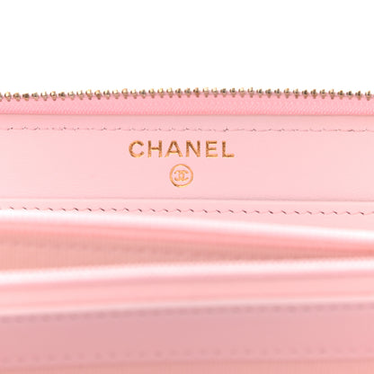 Chanel Caviar Quilted Large Gusset Zip Around Wallet Light Pink 6 of 9