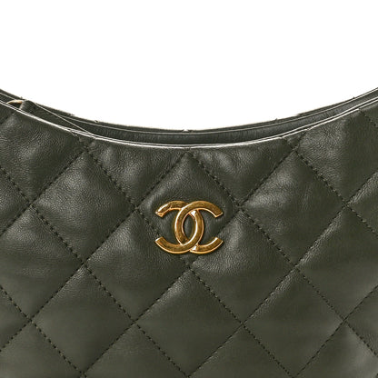 Chanel Lambskin Quilted CC Links Hobo Khaki 8 of 10