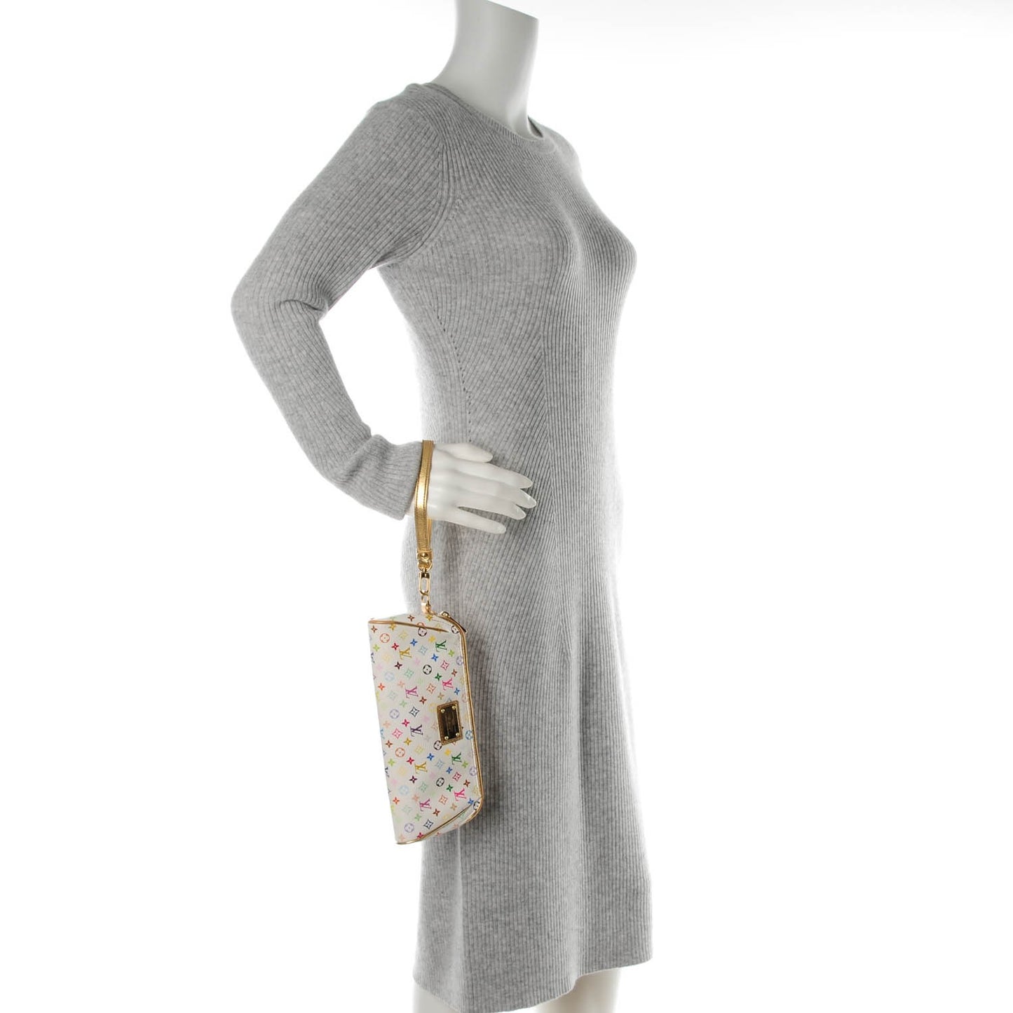 Monogram Multicolor Kate Clutch White