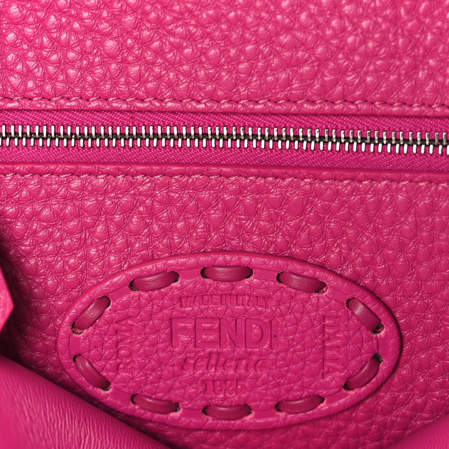 Fendi Cuoio Romano Selleria Mini Peekaboo Iconic Satchel Fuxia 5 of 8