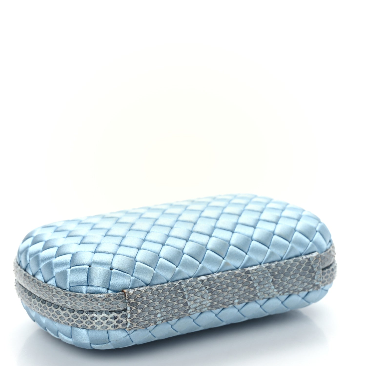 Bottega Veneta Satin Intreccio Impero Ayers Knot Clutch Ciel 5 of 10