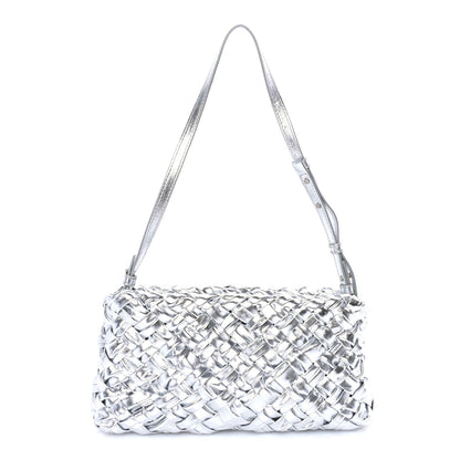 Bottega Veneta Calfskin Intrecciato Kalimero Cha-Cha Clutch  Silver 1 of 7