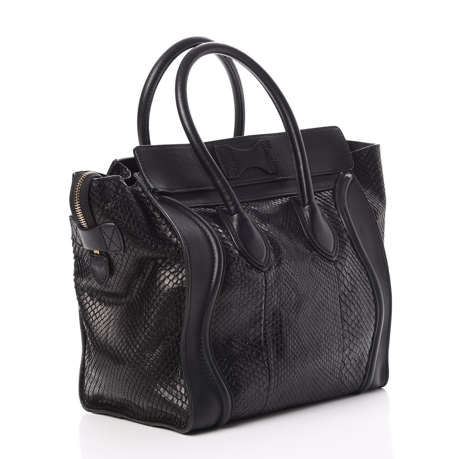 Celine Python Mini Luggage Black 3 of 11