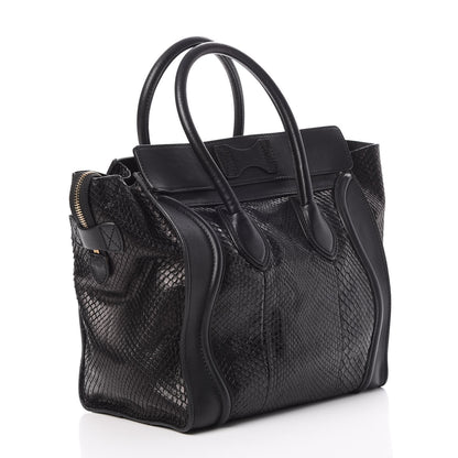 Celine Python Mini Luggage Black 3 of 11