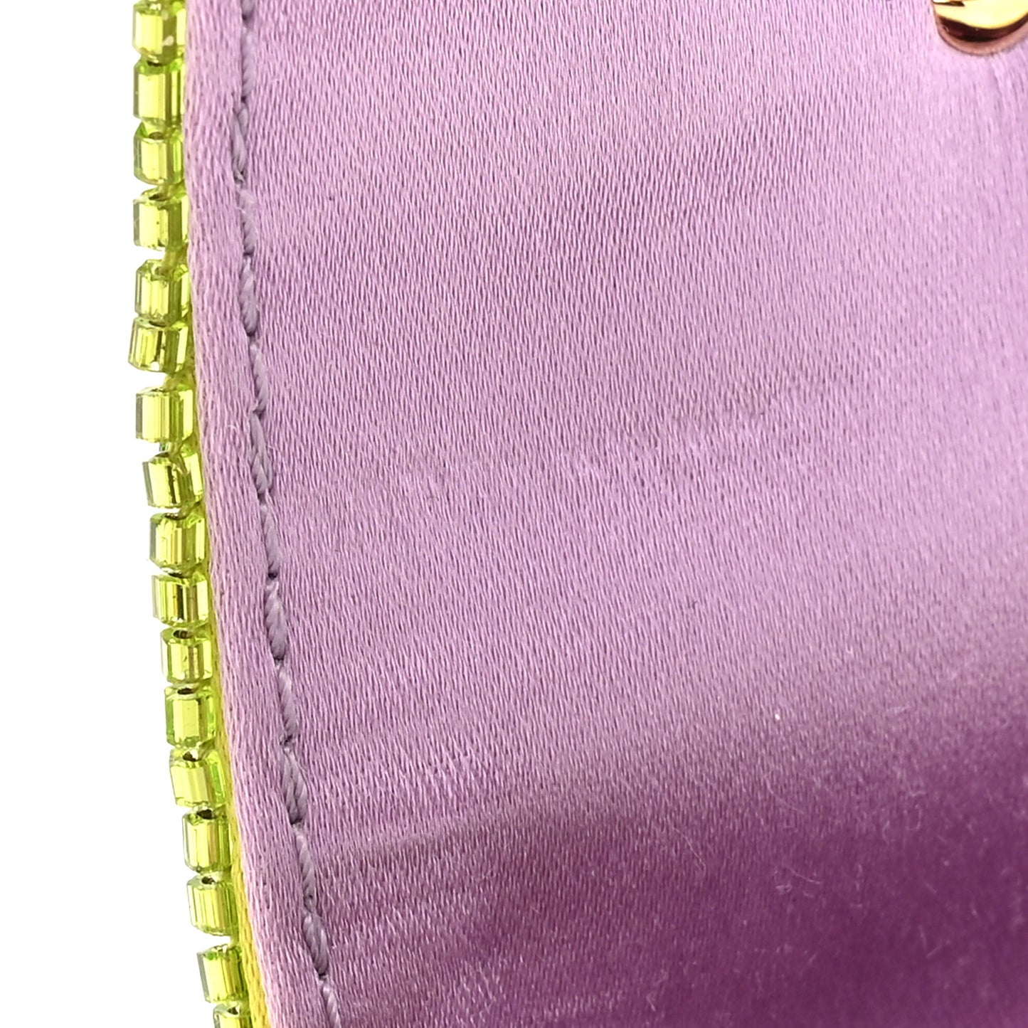 Sequin Paillettes Shiny Nappa Sex and the City Nano Maxi Buckle Baguette Charm Wasabi