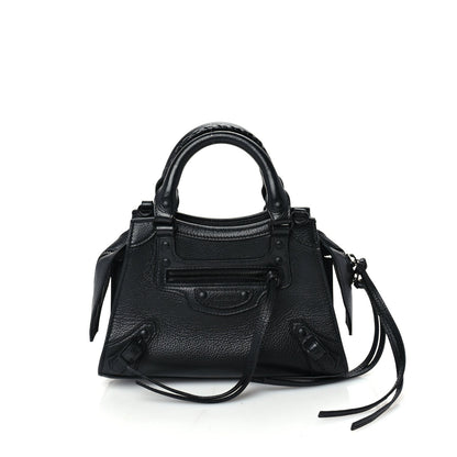 Balenciaga Grained Calfskin Neo Classic Black Hardware Mini City Black Black 1 of 8