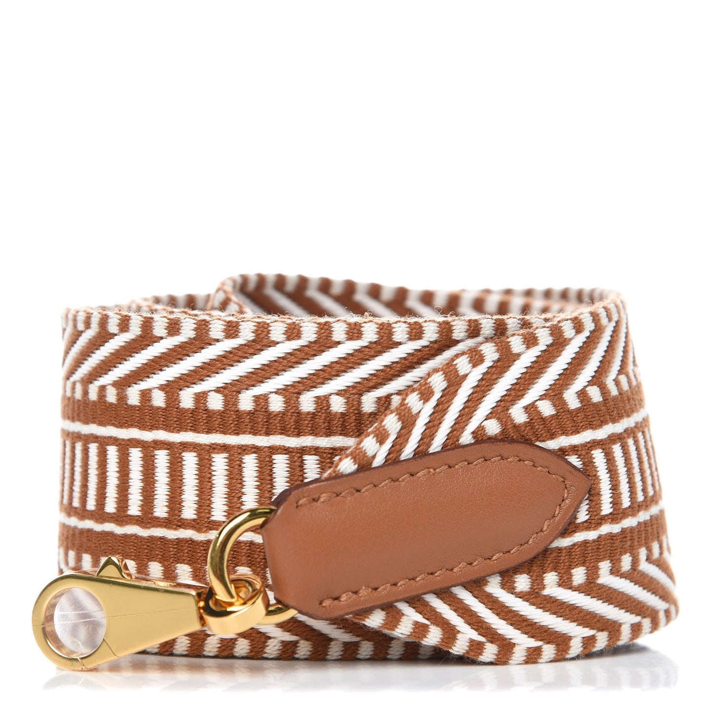 Toile Swift 50mm Sangle Cavale Shoulder Strap Ecru Beige Gold