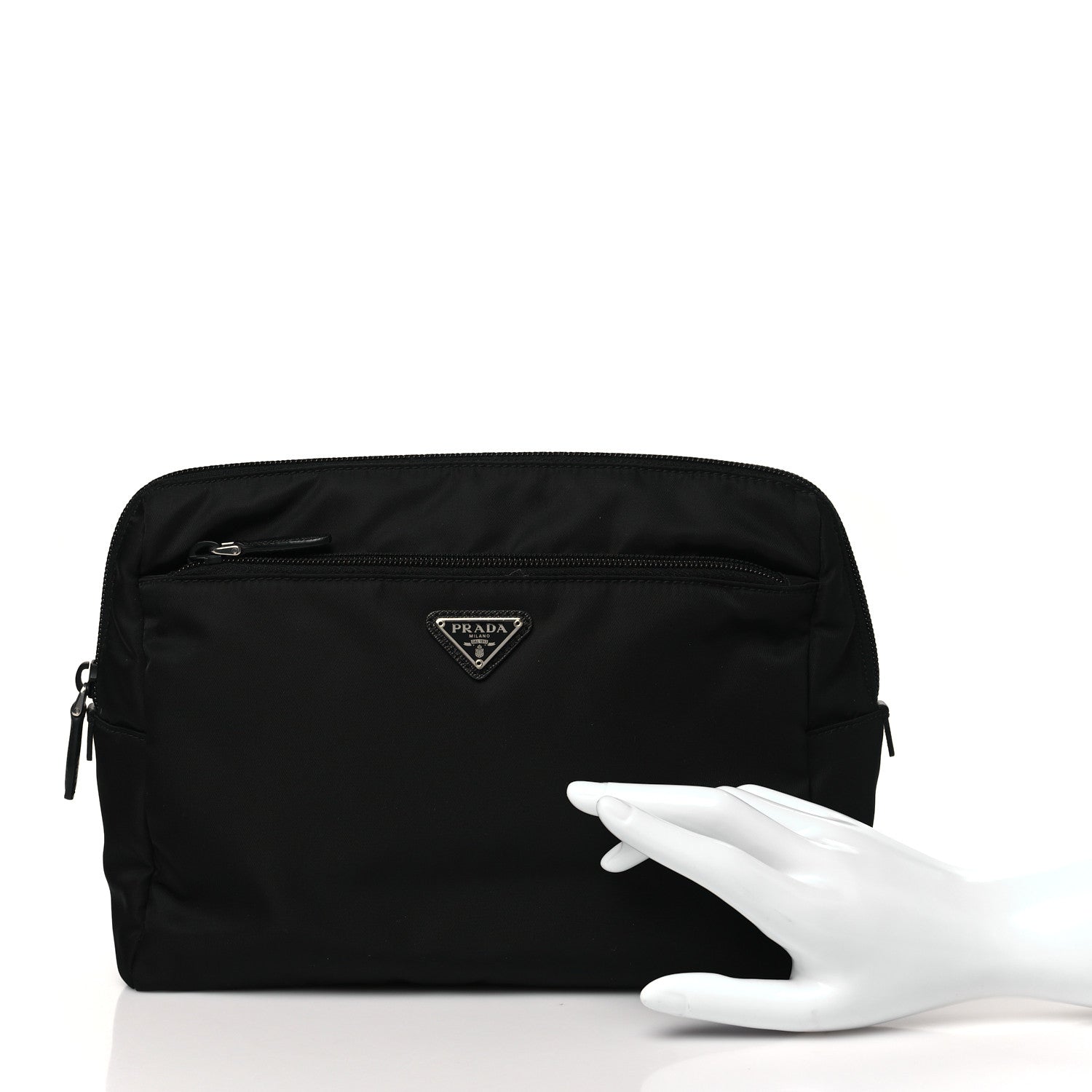 Prada Re-Nylon Saffiano Travel Pouch Black Astrale 2 of 9