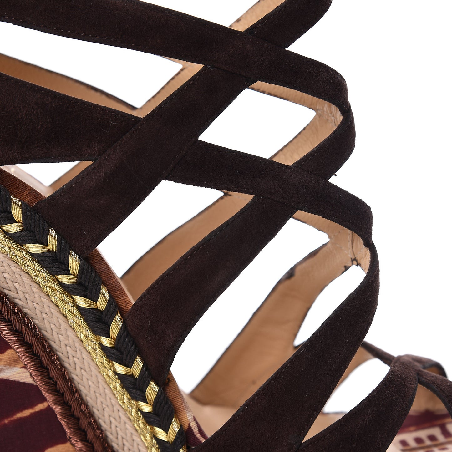 Suede Tosca 140 Platform Wedge Sandals 38 Chocolate