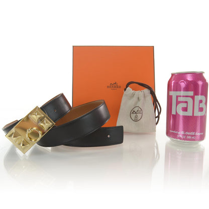 Hermes Collier De Chien Reversible Belt 80 Black Gold 3 of 4