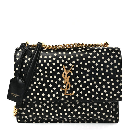 Saint Laurent Calfskin Polka Dot Medium Monogram Sunset Black Crema Soft 1 of 8