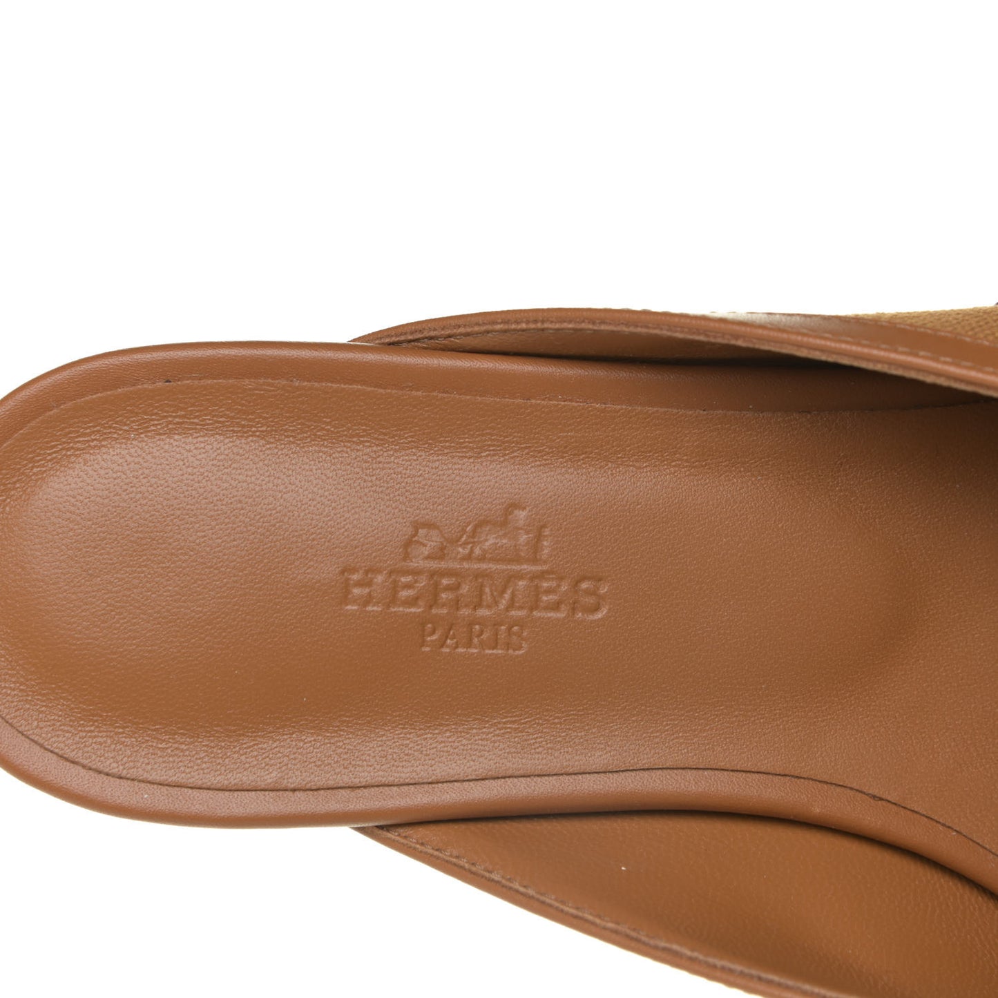 Cotton Canvas Calfskin Oz Mules 37 Naturel Beige Dore