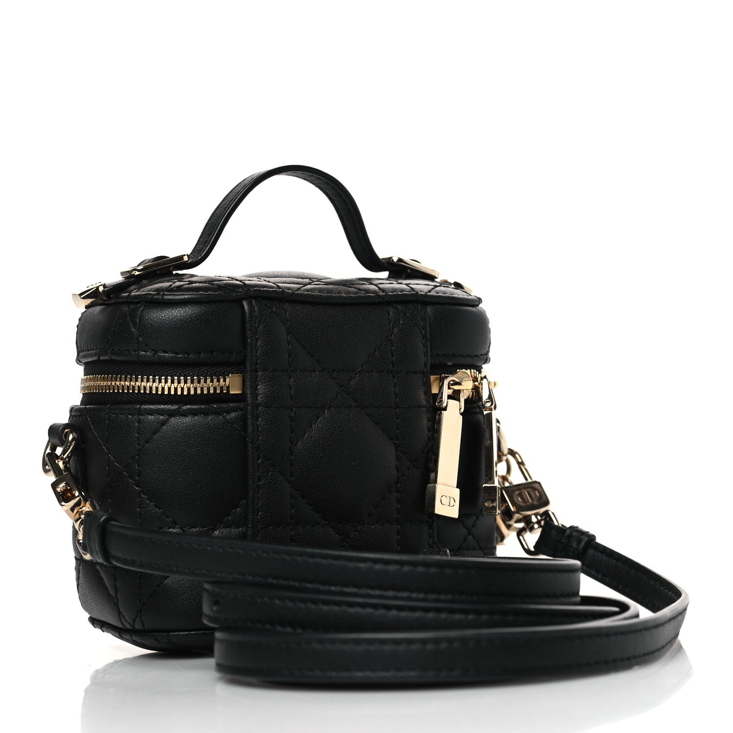 Christian Dior Lambskin Cannage Micro Lady Dior Vanity Case Black 3 of 9