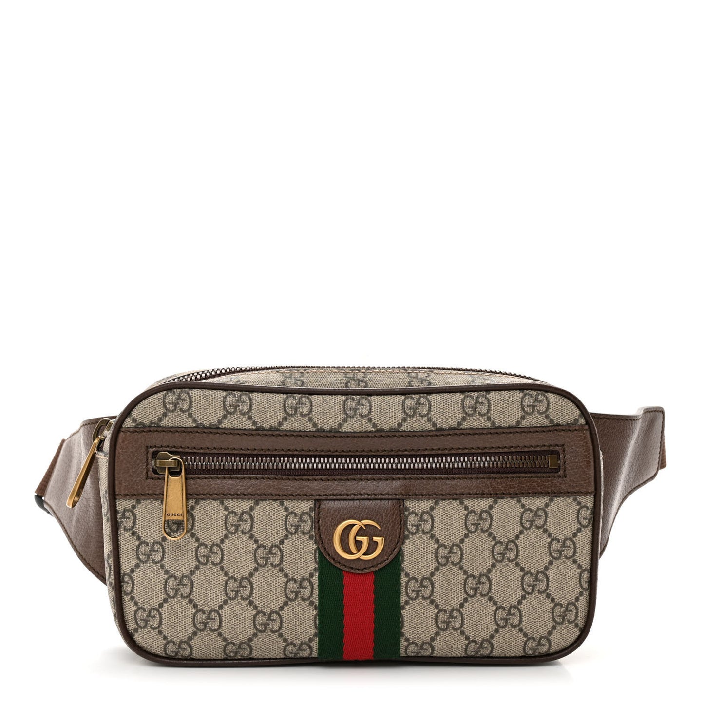 Soft GG Supreme Monogram Medium Ophidia Belt Bag Dark Brown