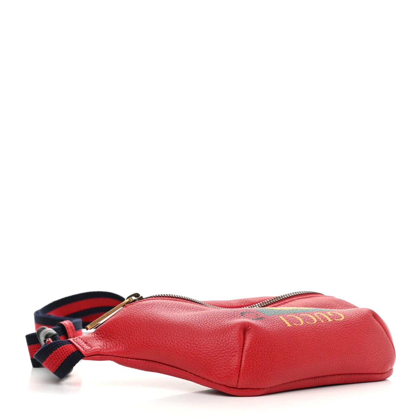 Grained Calfskin Small Logo Belt Bag Hibiscus Red