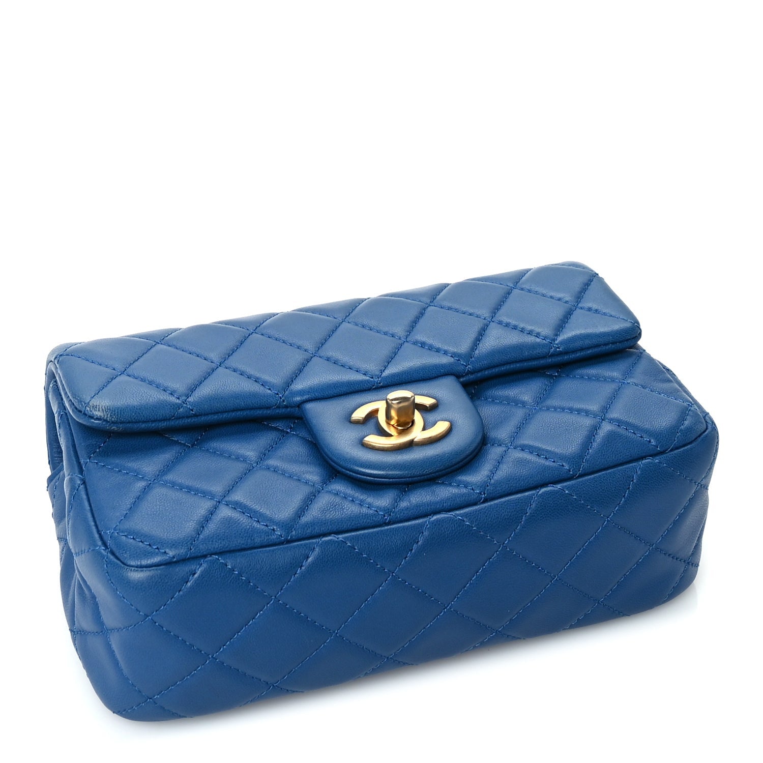 Chanel Lambskin Quilted Pearl Crush Mini Rectangular Flap Blue 3 of 9