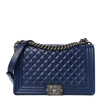 Chanel Calfskin Quilted New Medium Boy Flap Navy Blue 1 of 11