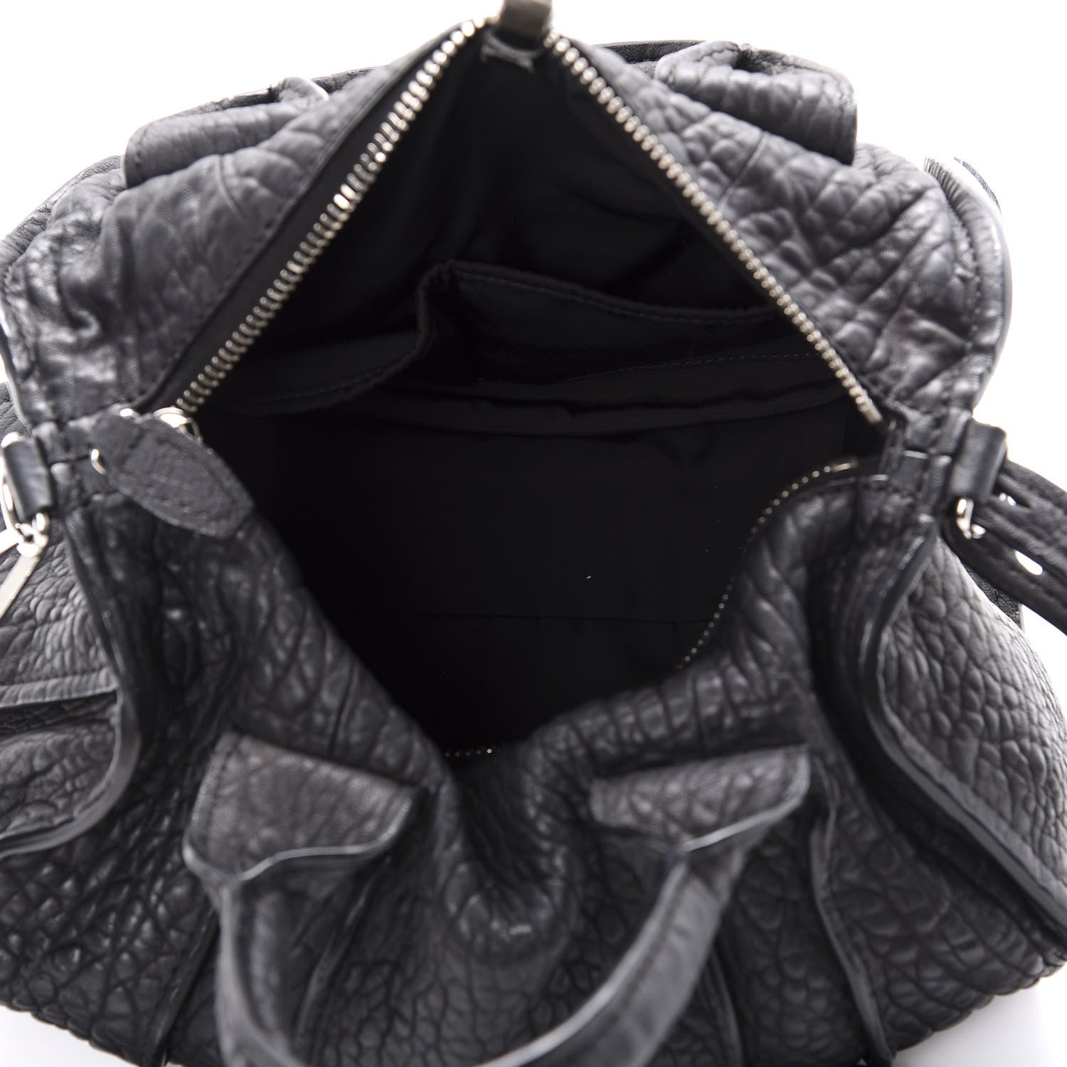 Alexander Wang Pebbled Lambskin Inside Out Rocco Black Clear Resin Hardware 6 of 10