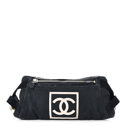 Chanel Canvas Sport Logo Waist Belt Bag Navy 1 of 11