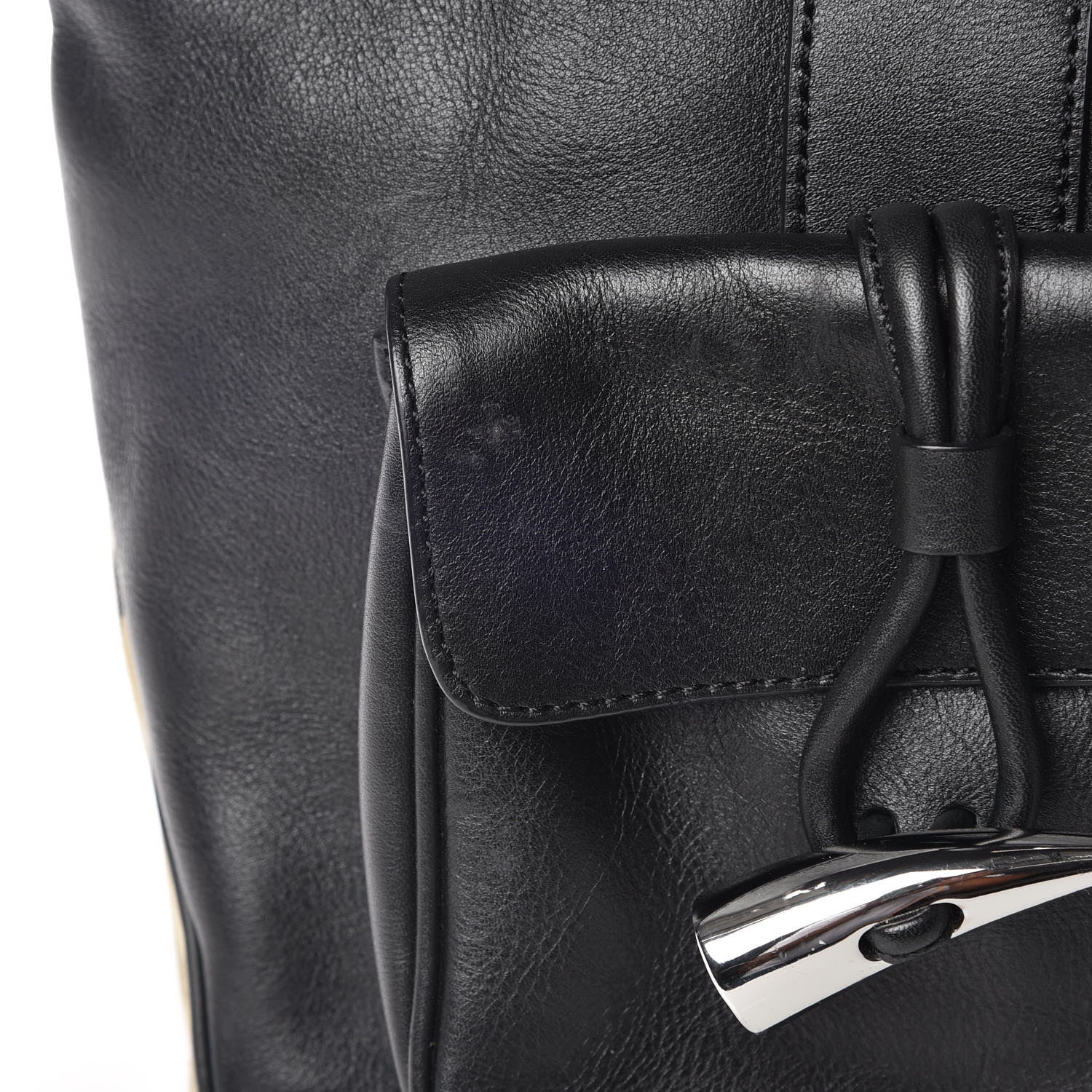 Burberry Calfskin Haymarket Check Toggle Shoulder Bag Black 11 of 14