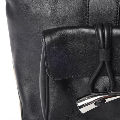 Burberry Calfskin Haymarket Check Toggle Shoulder Bag Black 11 of 14