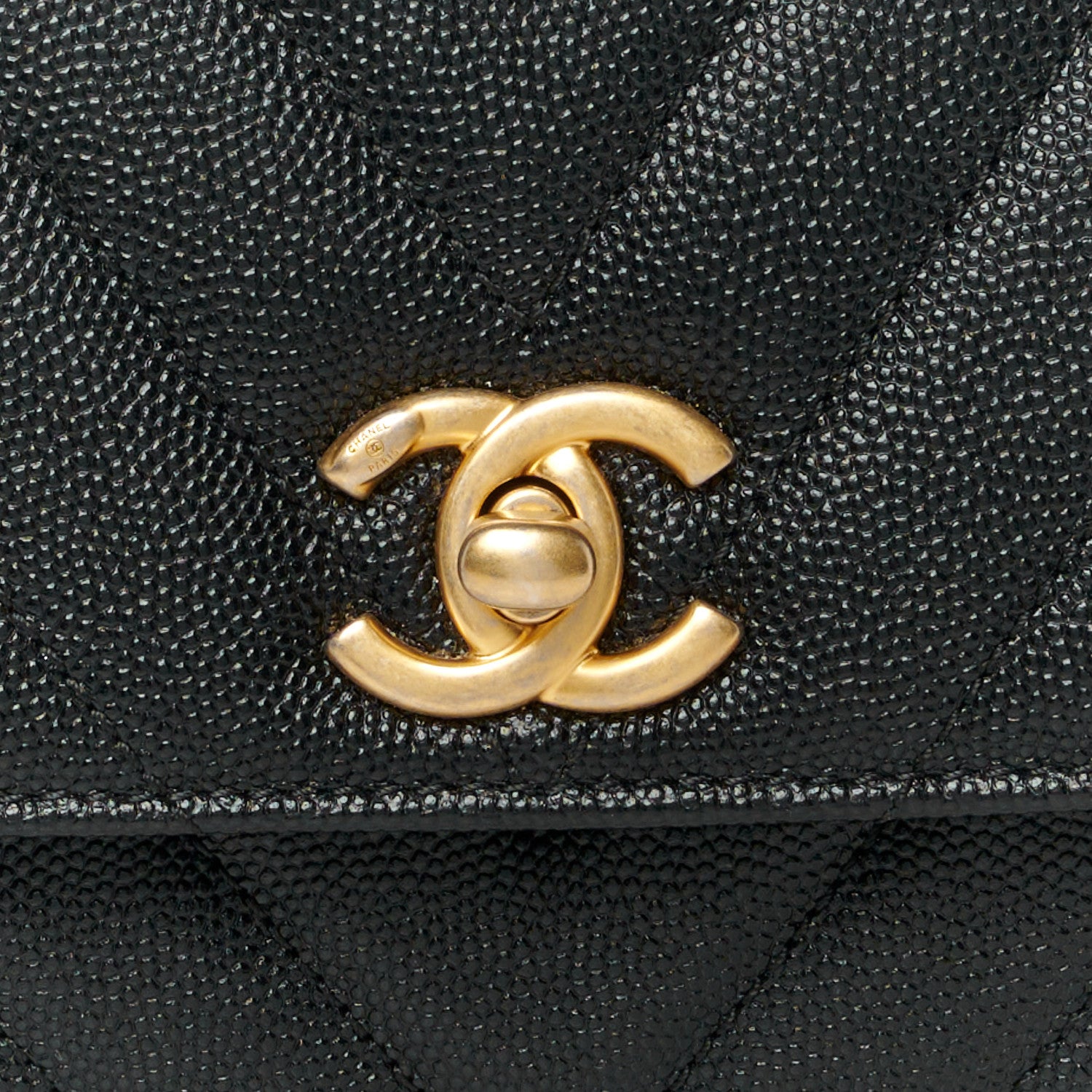 Chanel Caviar Chevron Quilted Mini Coco Handle Flap Black 9 of 11