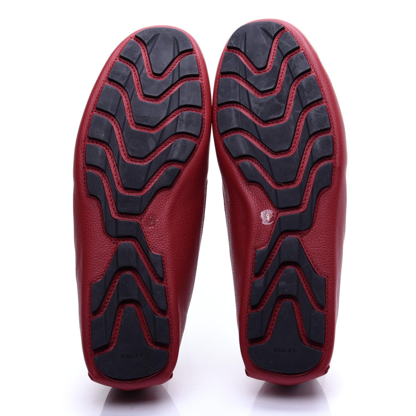 Calfskin Web Mens Driver Loafers 9 Red