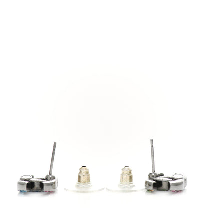 Chanel Ruthenium Crystal CC Earrings Multicolor 3 of 4