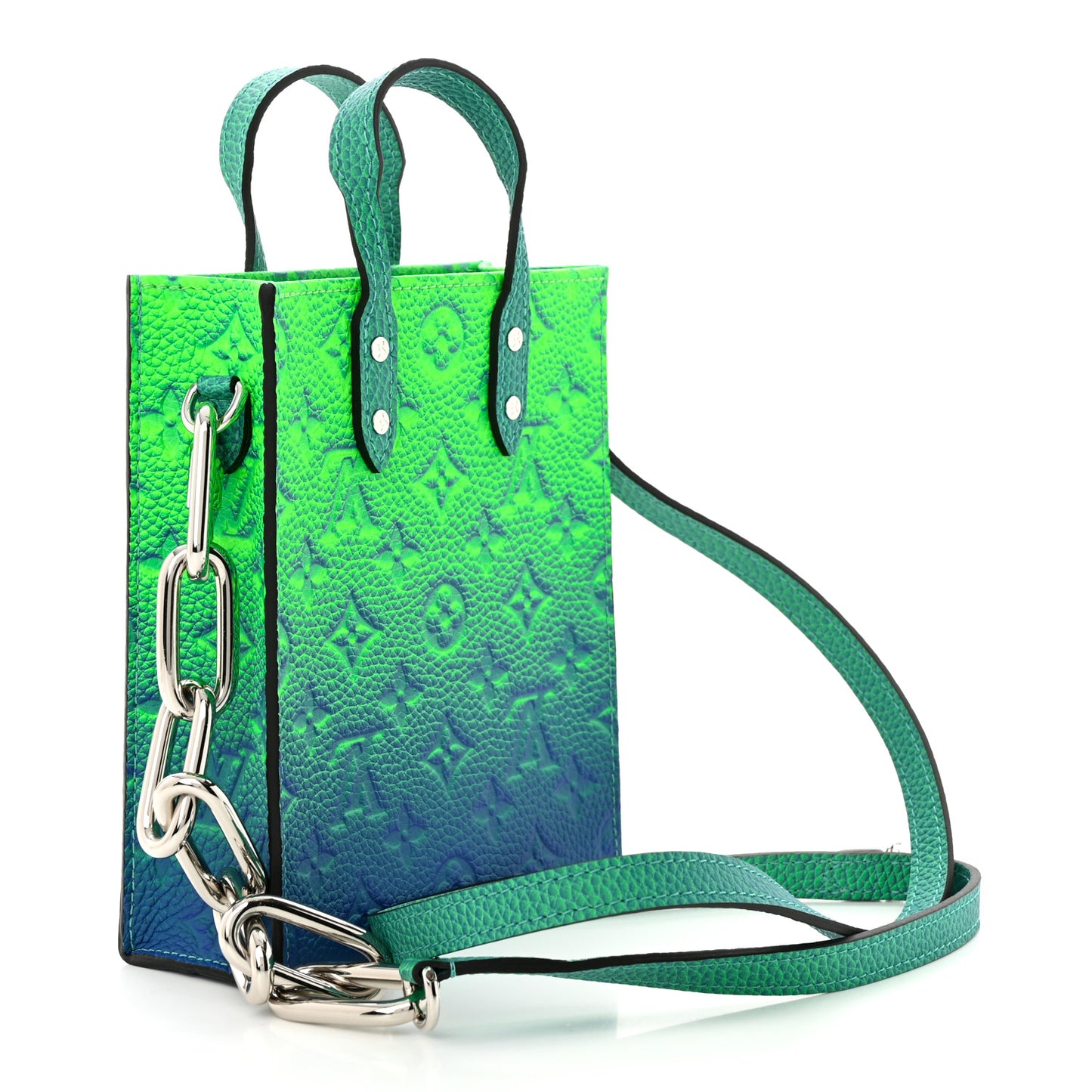 Taurillon Illusion Sac Plat XS Bleu Vert