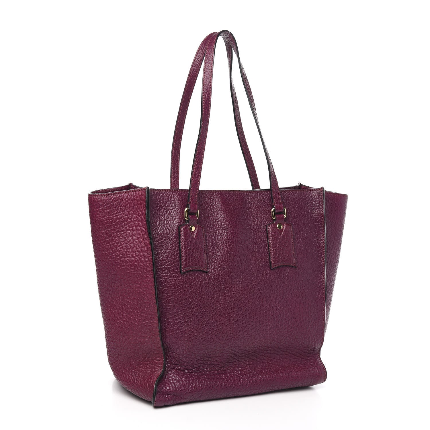 Burberry Heritage Grain Medium Woodbury Tote Dark Plum 3 of 10