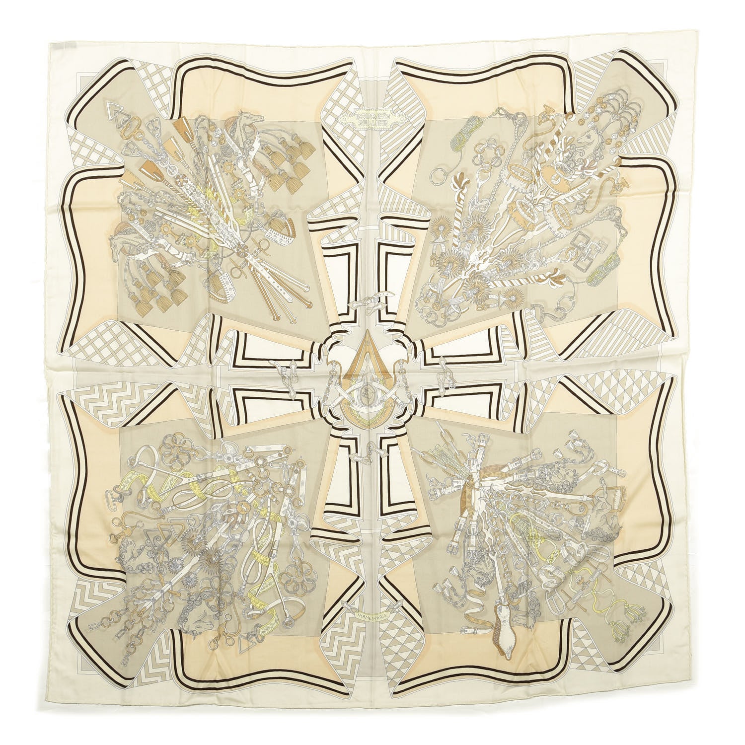 Hermes Cashmere Silk Bouquets Shawl 140 1 of 3