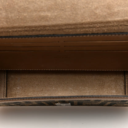 Fendi Recycled Fabric Jacquard Vitello King FF 1974 Baguette Soft Trunk Phone Pouch Tobacco Moro Sand 5 of 7