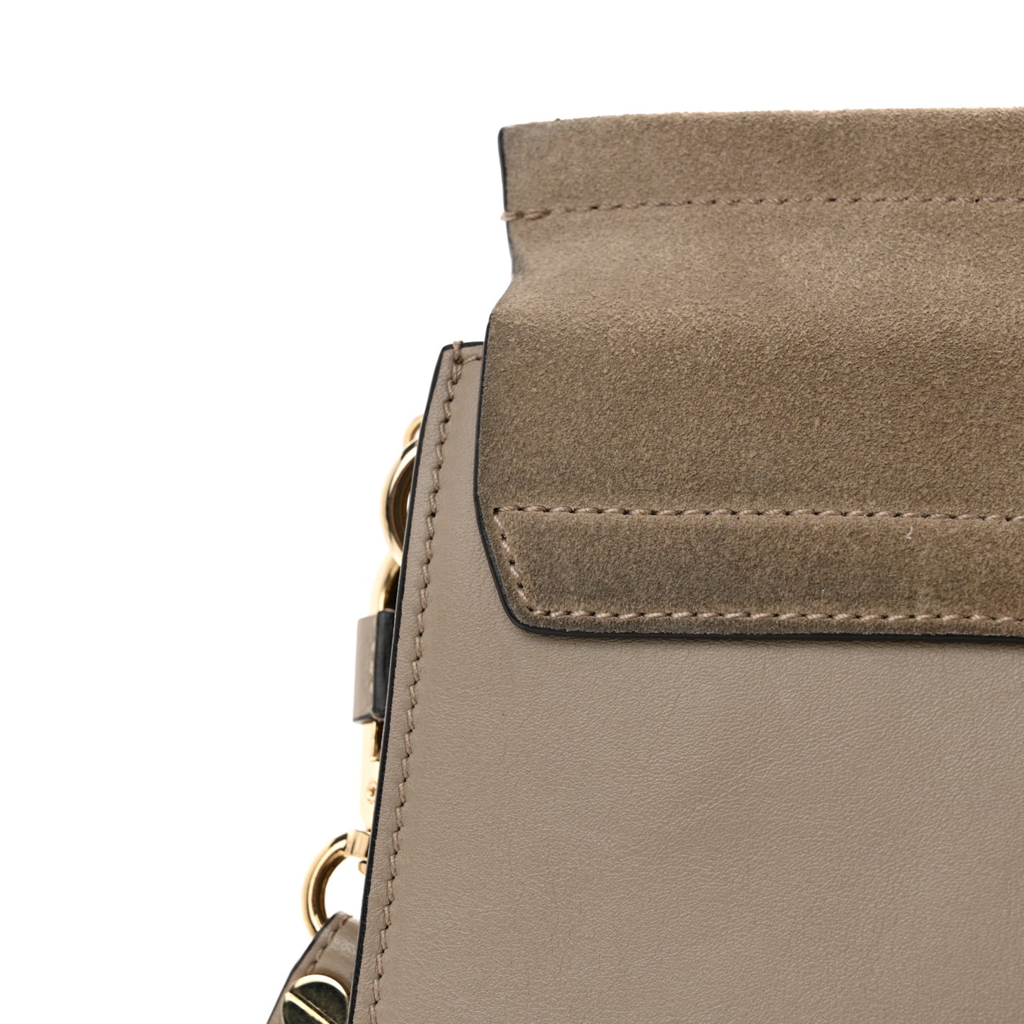 Calfskin Suede Medium Faye Shoulder Bag Motty Grey