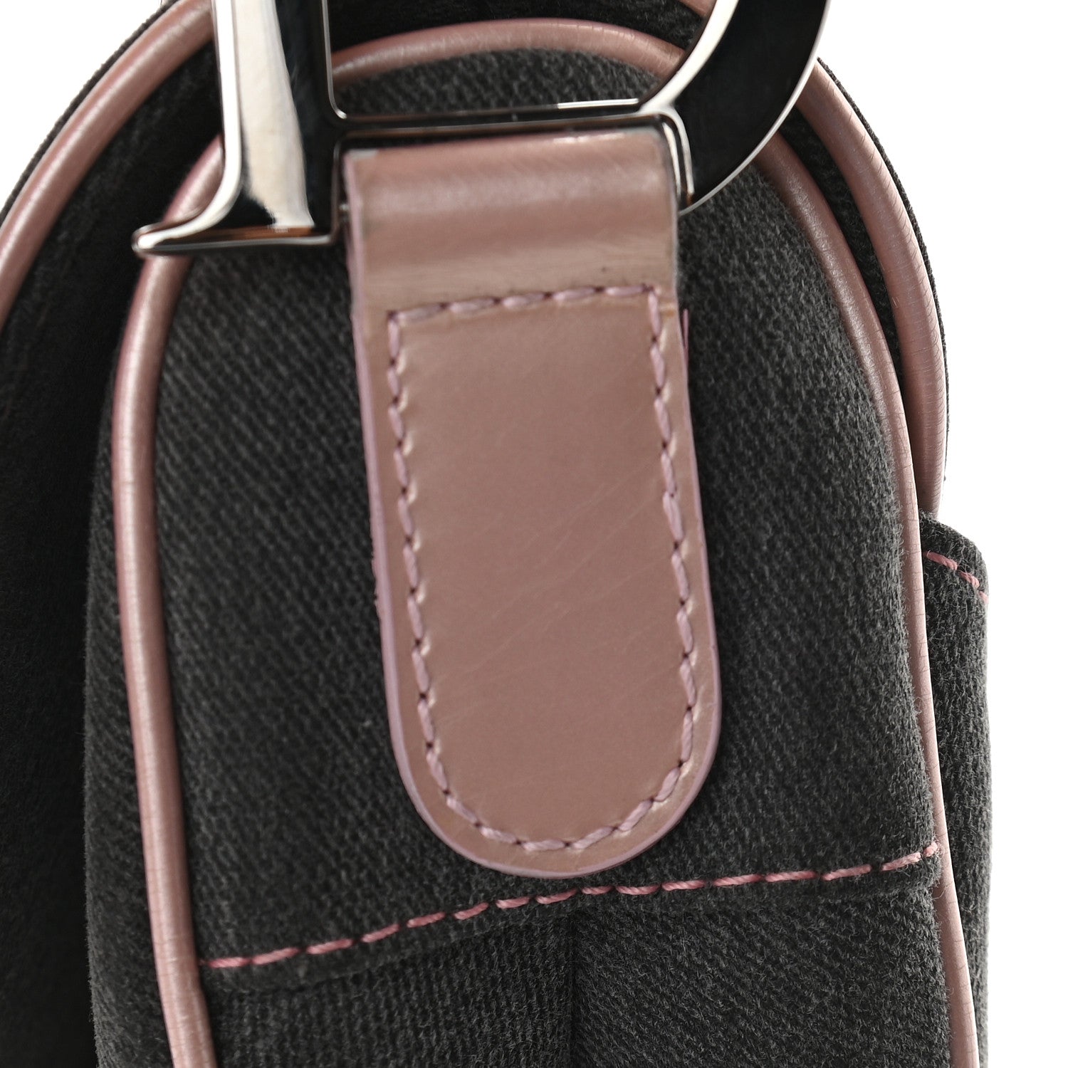 Christian Dior Patent Denim Jeans Saddle Bag Grey Pink 11 of 13