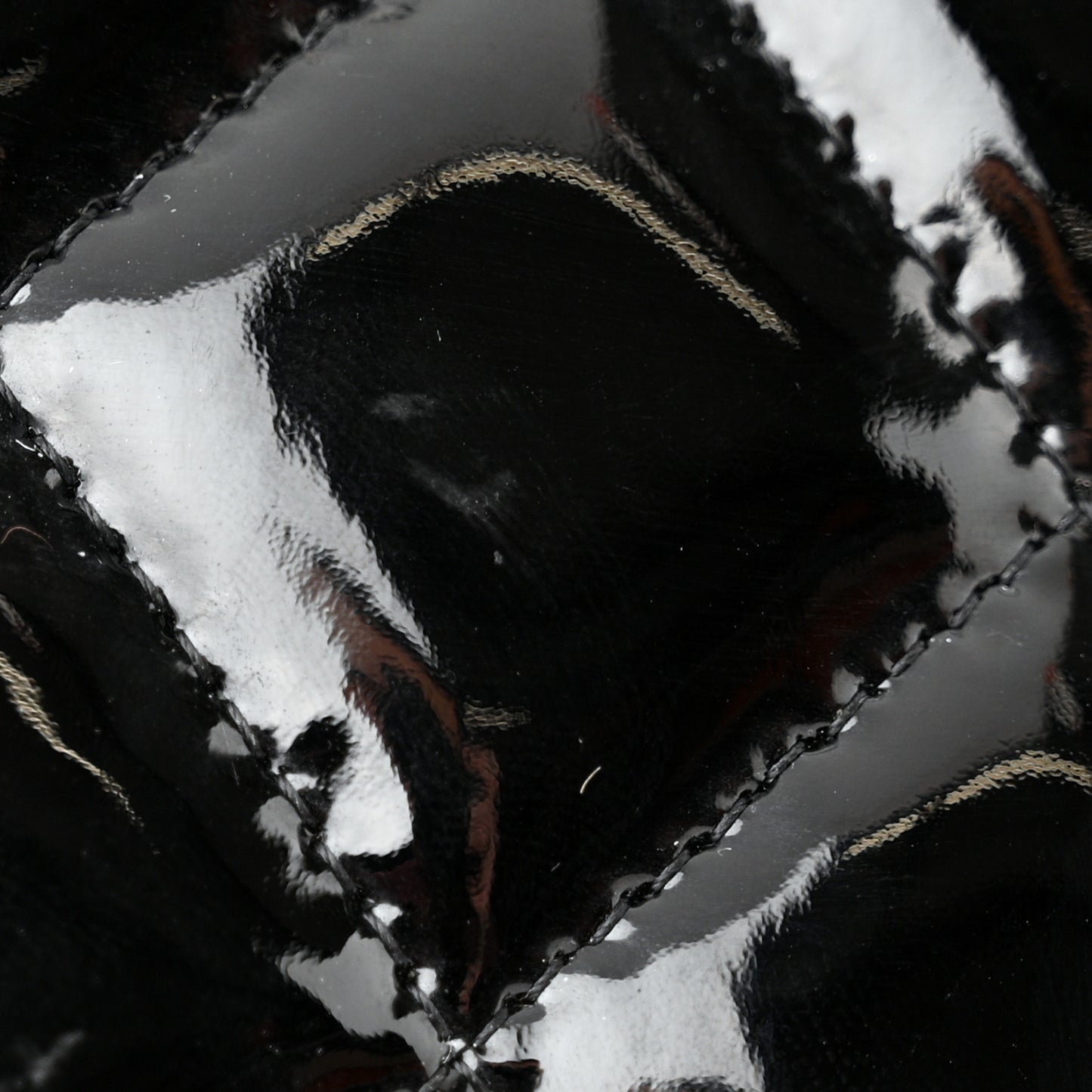 Patent Quilted Jumbo Double Flap Black