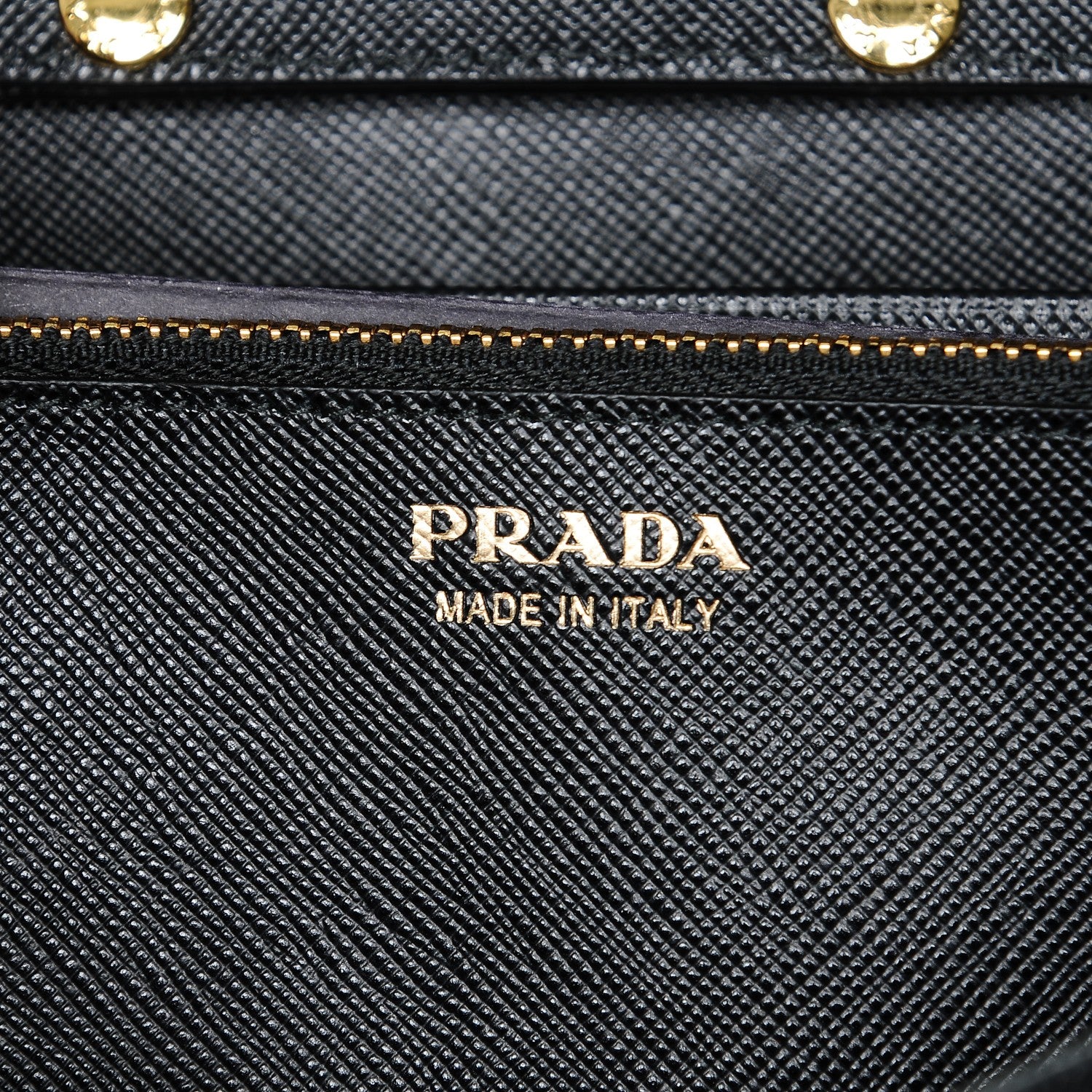 Prada Saffiano Metal Oro Chain Wallet Nero Black 6 of 6