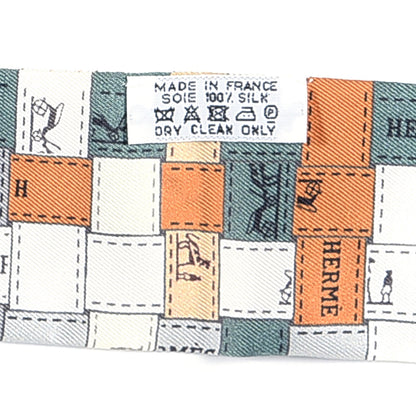 Hermes Silk Bolduc Au Carre Twilly Gris Caramel Blanc 4 of 4